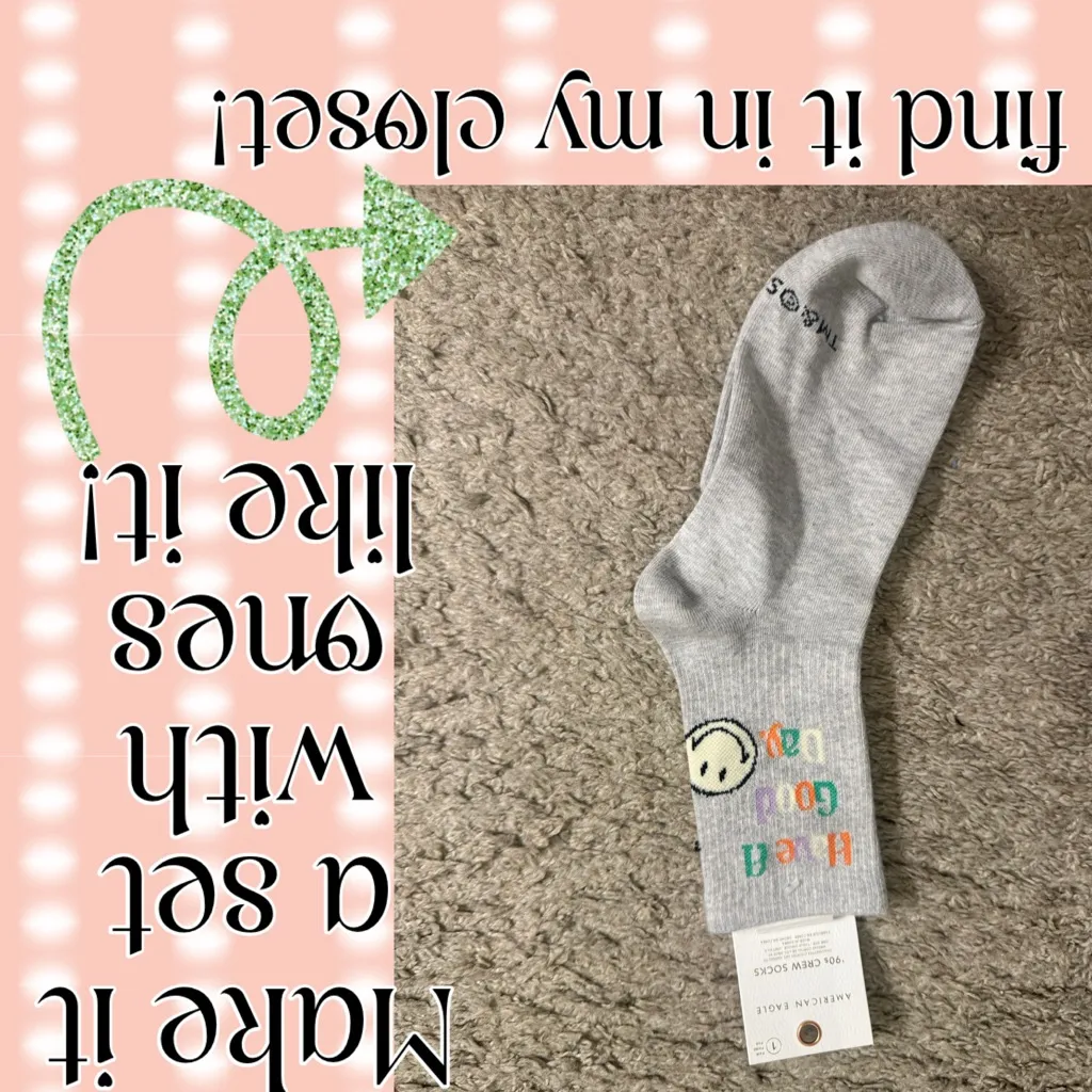 American Eagle Outfitters AE White Boyfriend Tie Dye Yin Yang Flower Socks 2 Pk - Image 9