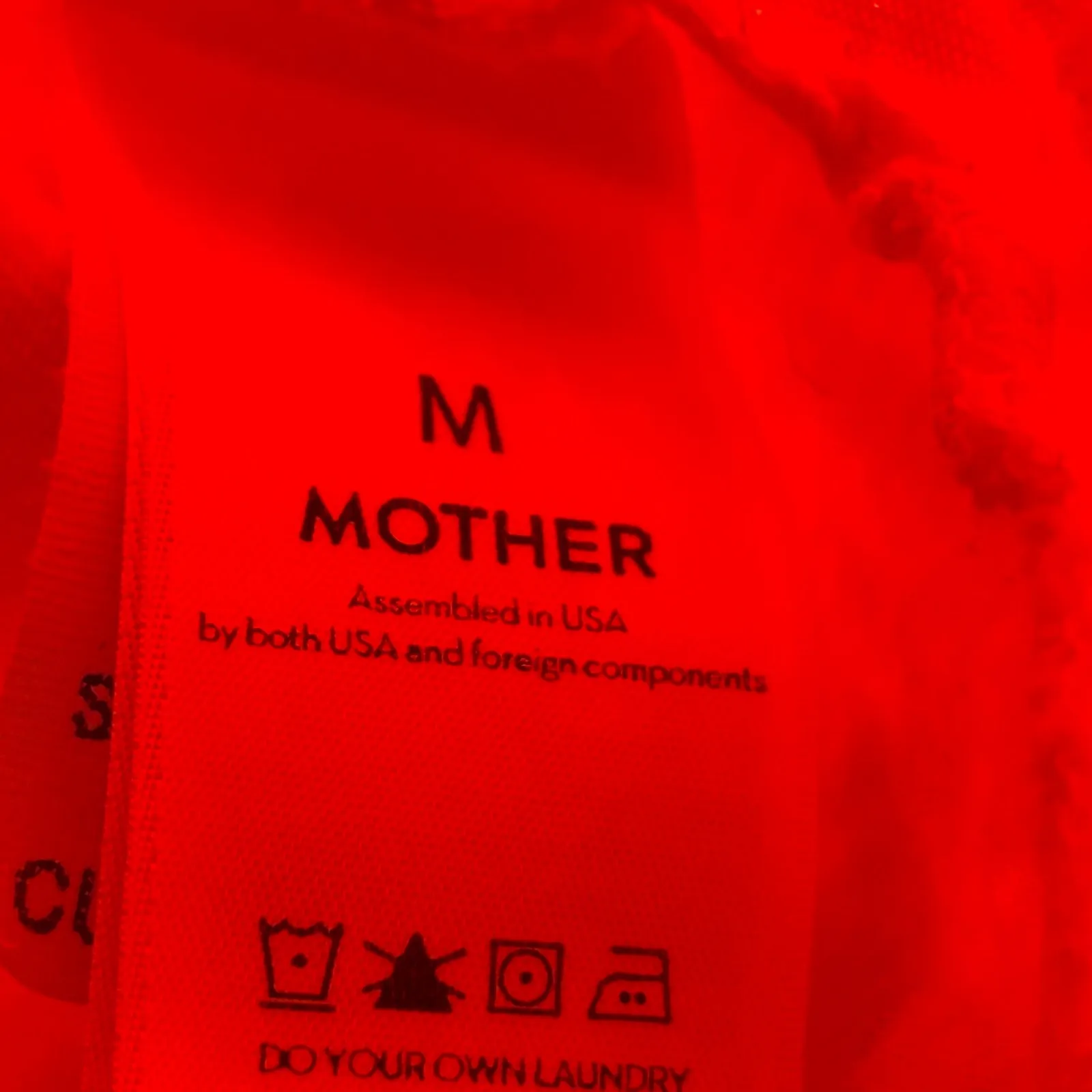 MOTHER Strawberry Daiquiri Ombre Cropped T Shirt Tee Womens Medium Coral Pink - Image 7