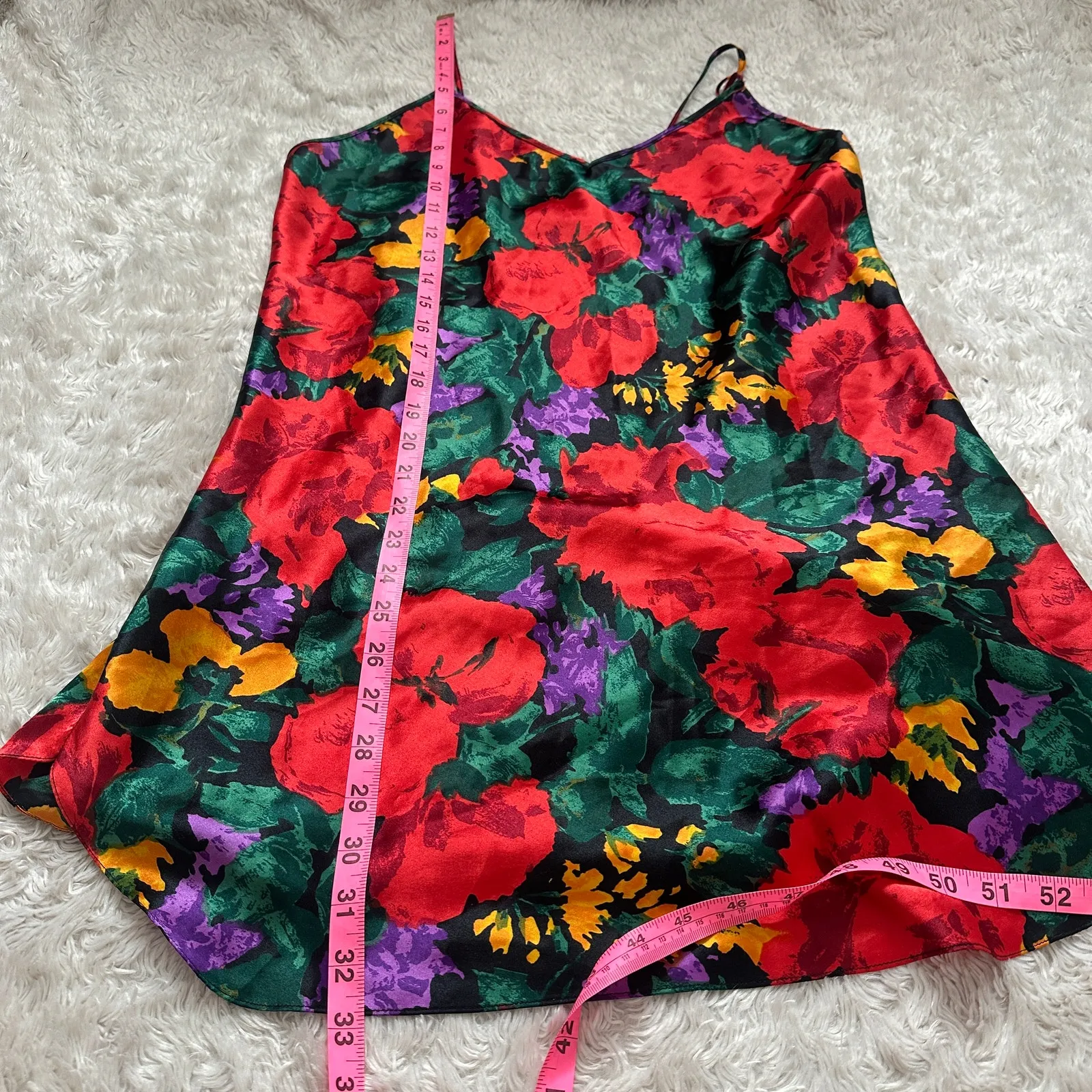 Vintage Victoria's Secret Gold Label Rose Floral Satin Mini Slip Dress Nightie - Image 2