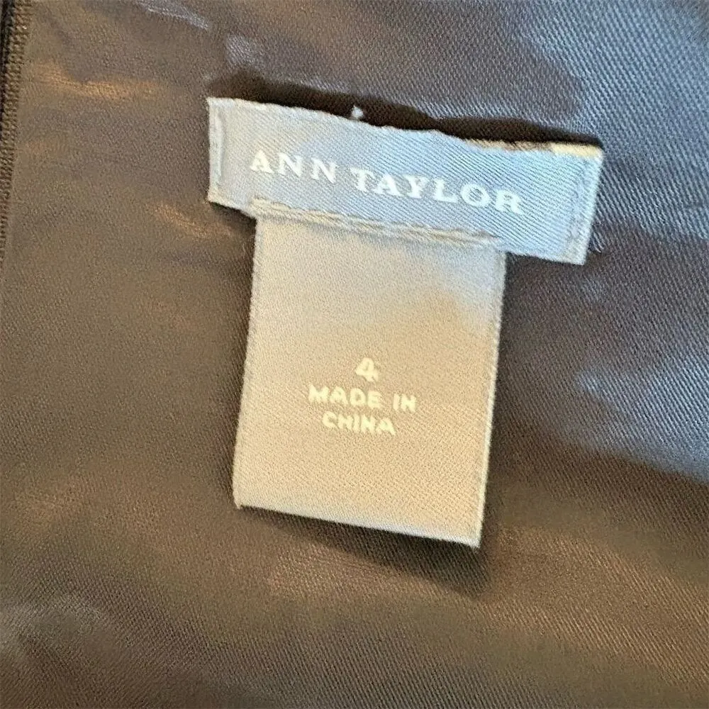 Ann Taylor Women's Size 4 Gray Brown Sheath Wool Blend Dress Button Accents - Image 7