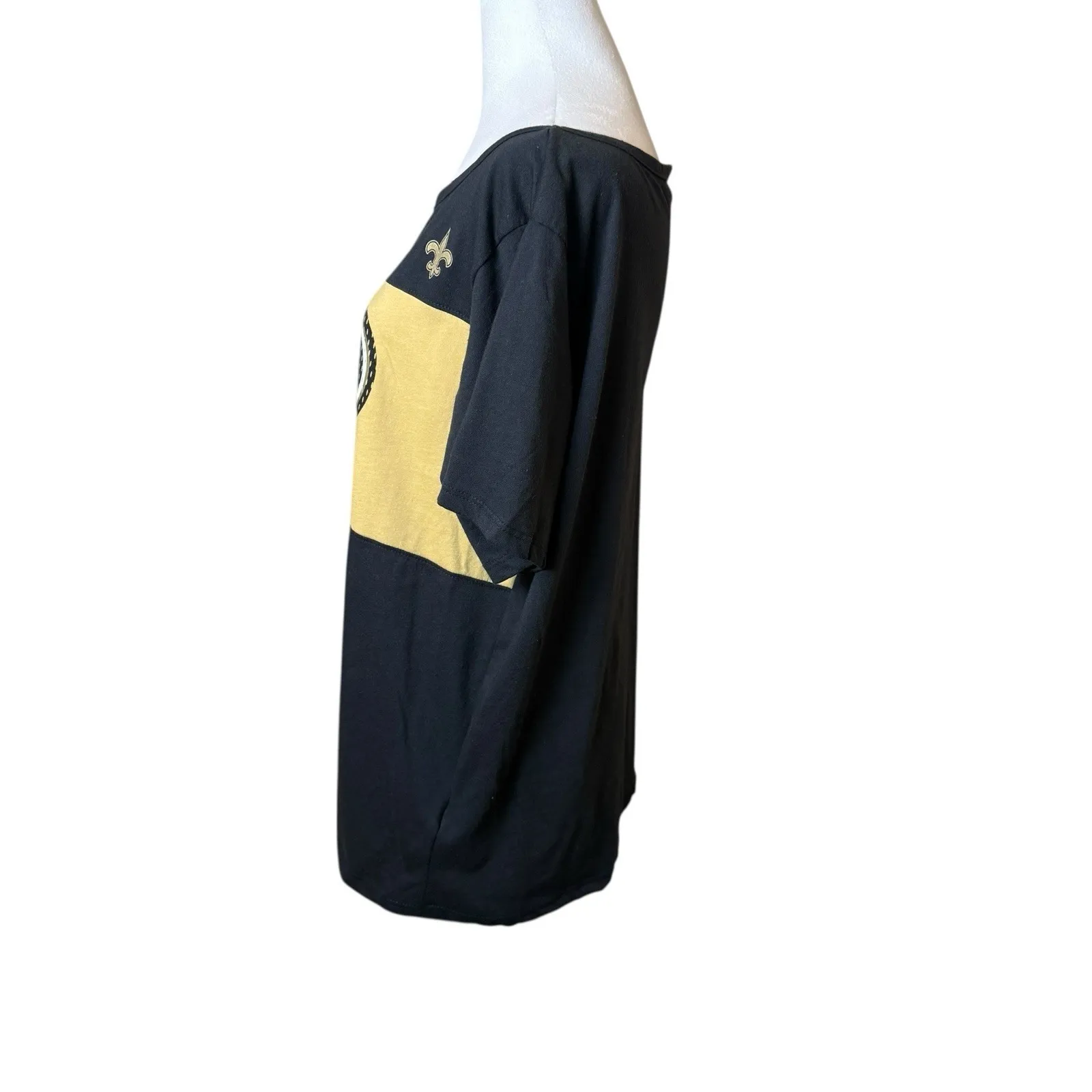 NFL Womens Black Gold New Orleans Saints T-Shirt Large Football Fan Gear - Image 3
