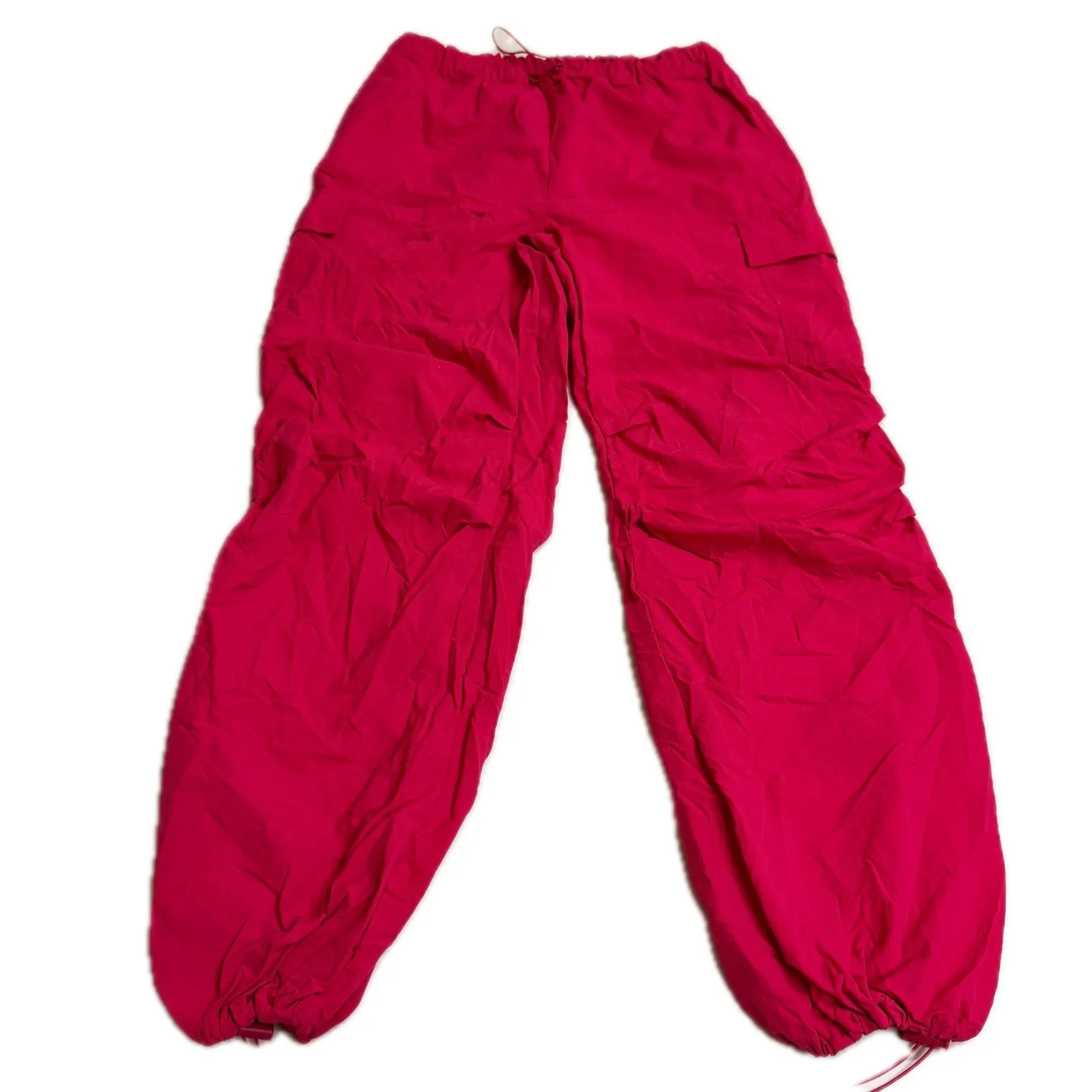 LOVE TREE Pants Womens Large Parachute Cargo Pink Drawstring Joggers - Image 2