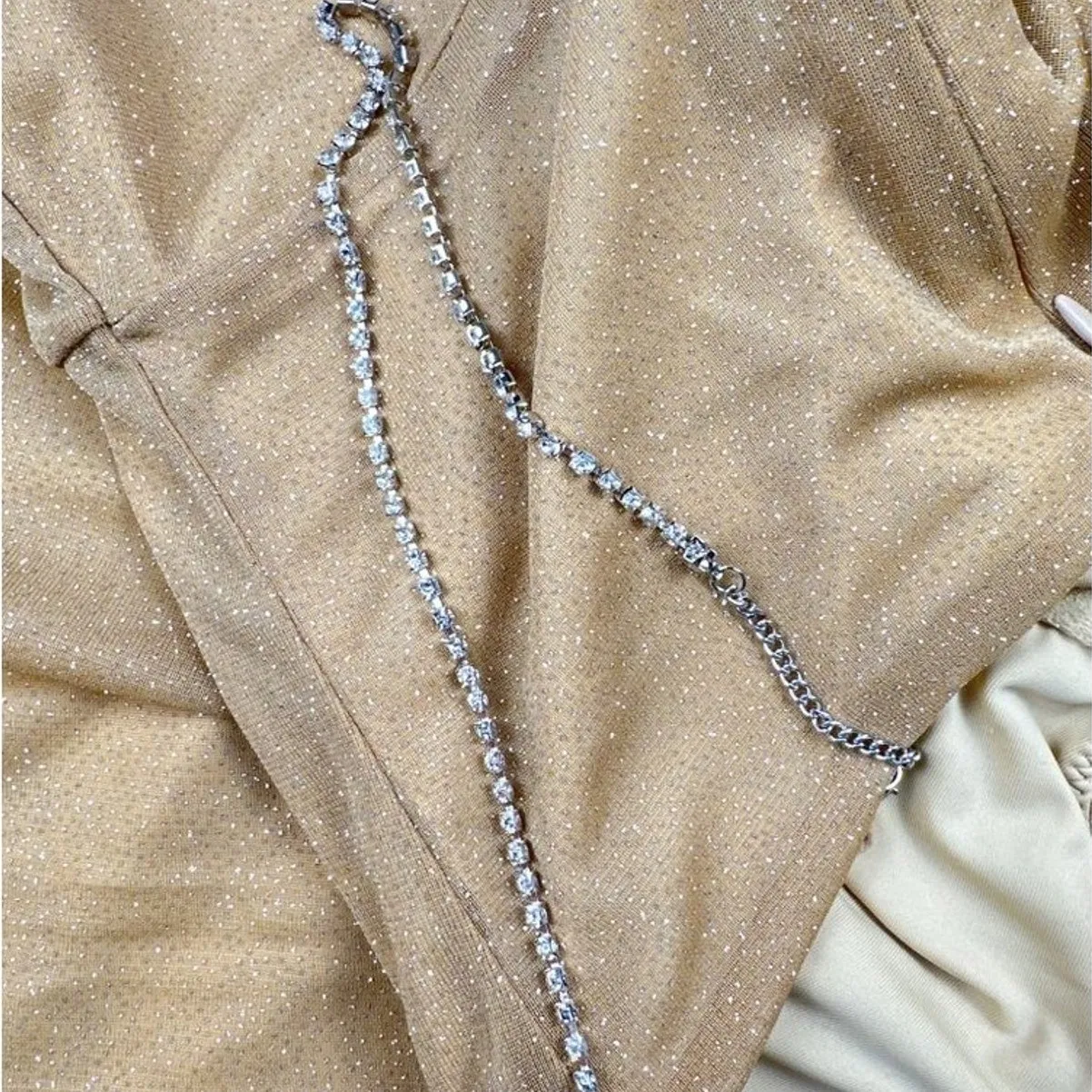 White Fox - Sparkle Dress in Beige - Image 3