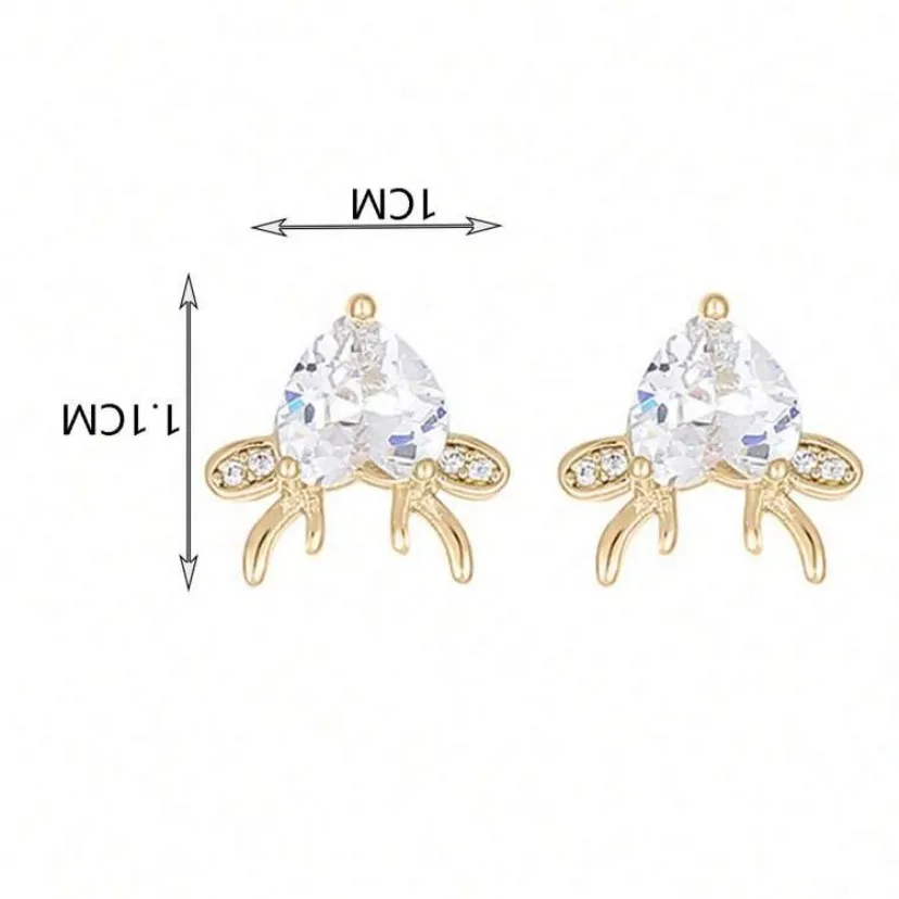 Gold Heart Shaped Reindeer Earrings - Image 4