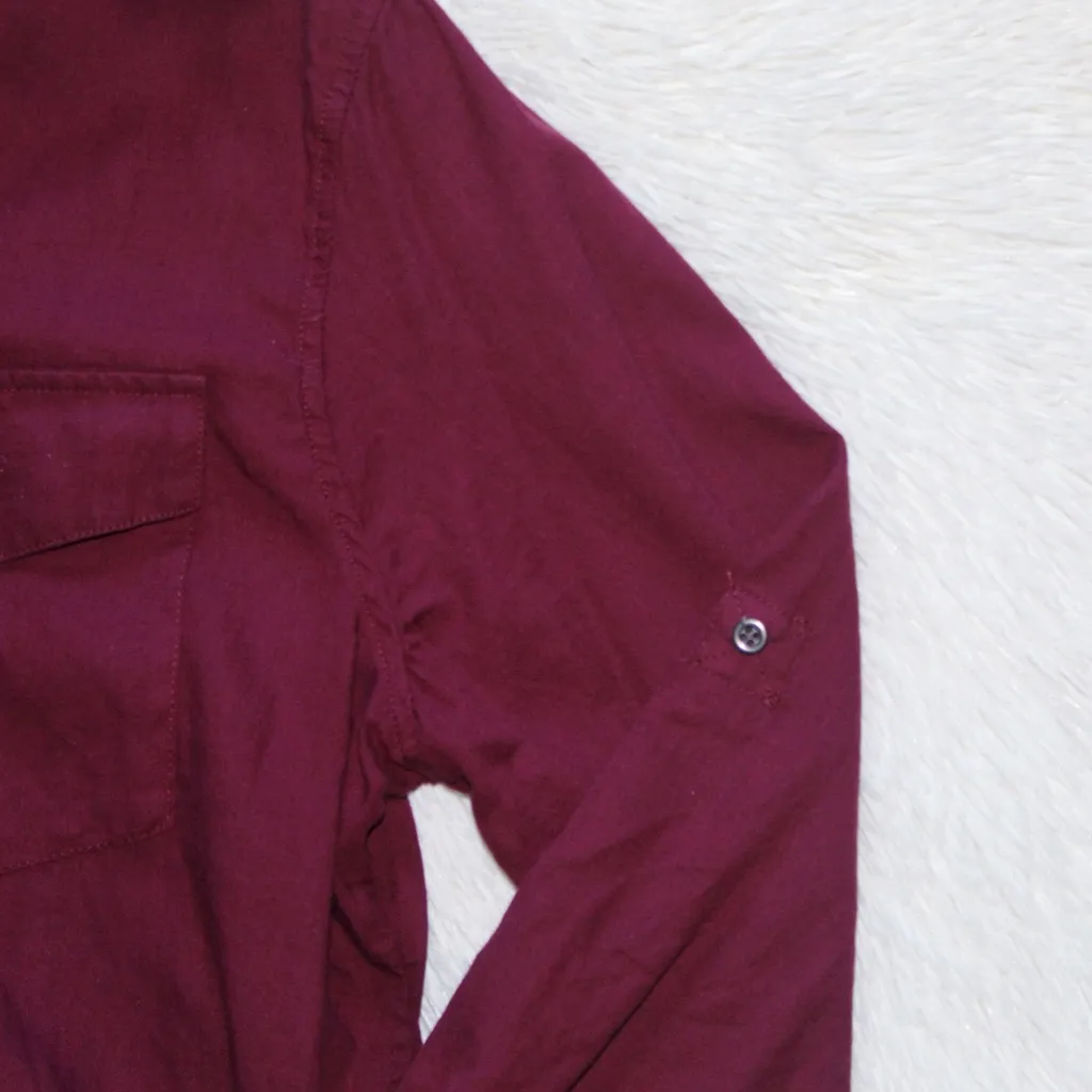 Cotton On Burgundy Button Down Shirt - Image 2