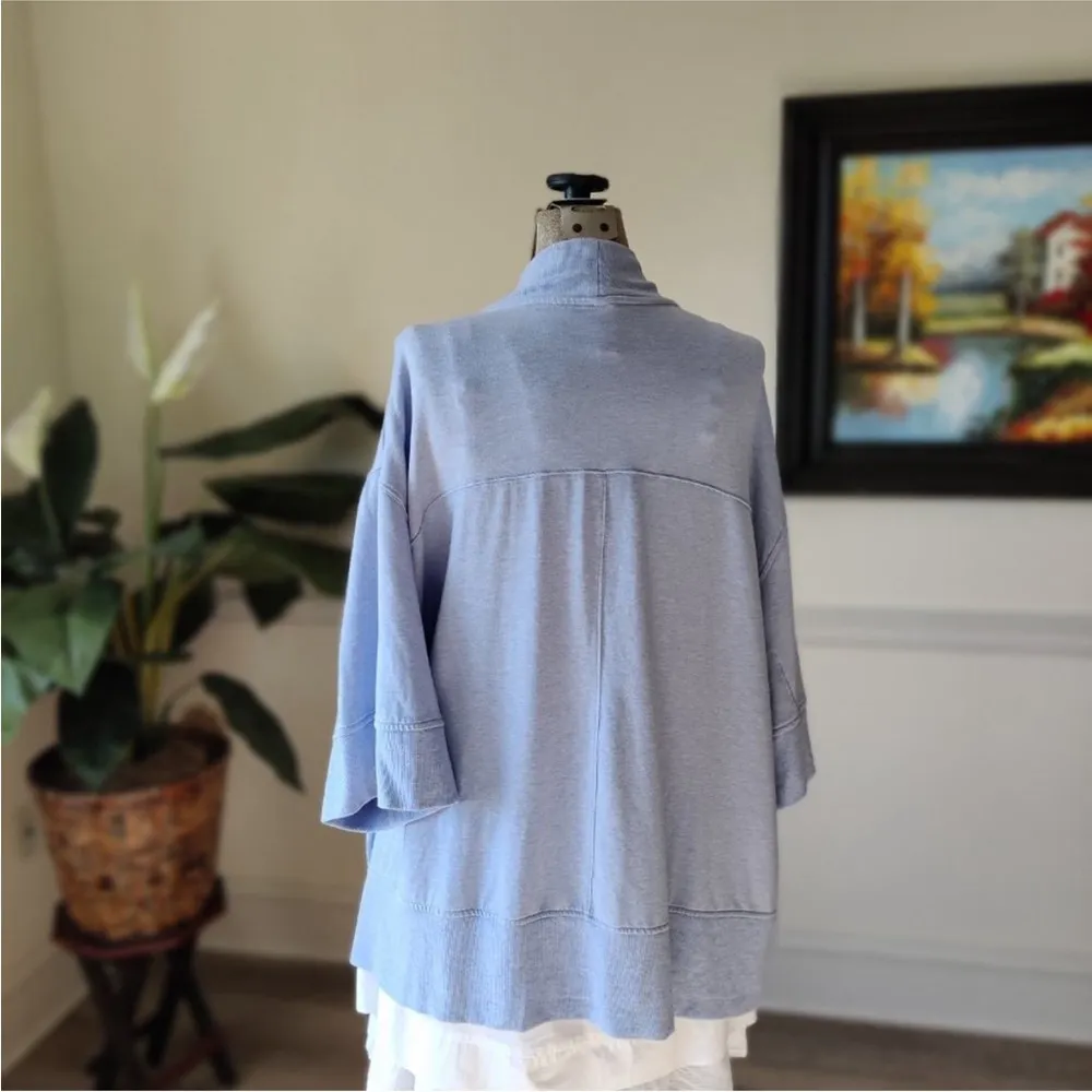 Athleta Lotus Wrap Blue Heather Open Front Cardigan with Pockets Size XXS/XS - Image 6