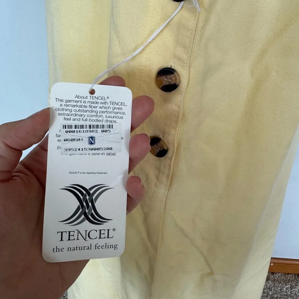 Vintage NWT light yellow chore maxi dress | large | Pockets - Image 5