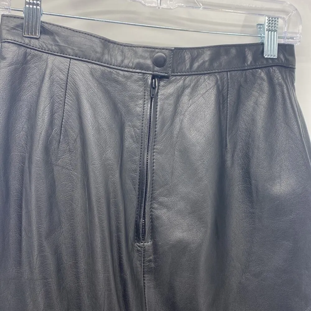 Vintage Wilson black leather skirt mini rocker date Night girls night size XS - Image 3