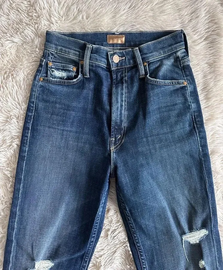 Mother Denim High Waisted Rider Ankle Fray in Wicked Wildflower Size 25 Blue - Image 5