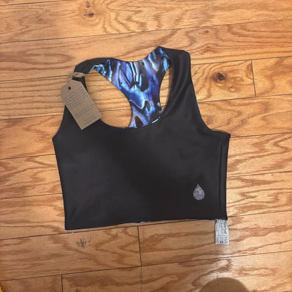 Waterlust Abalone Restoration Reversible Top Women XS/S Blue Ocean Print UPF 50+ - Image 10