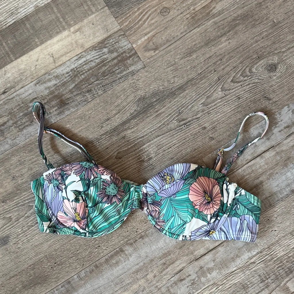 Tory Burch Floral Bikini Top size L - Image 2