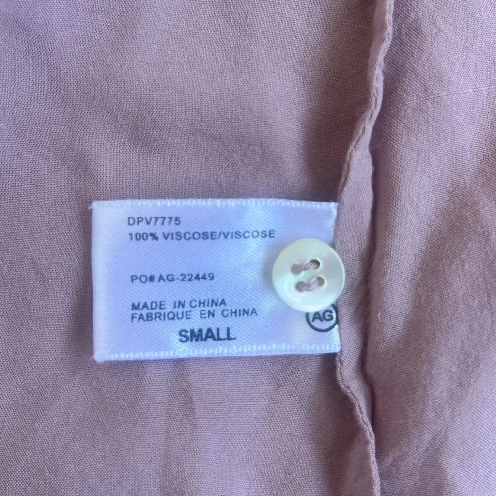 AG Adriano Goldschmied Sleeveless Button-Up Blouse Top Shirt Women's Pink Small - Image 5