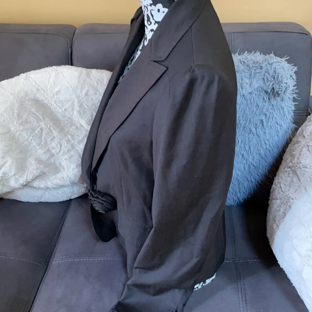 ANNE KLEIN Charcoal Blazer Jacket Size 10 - Image 4