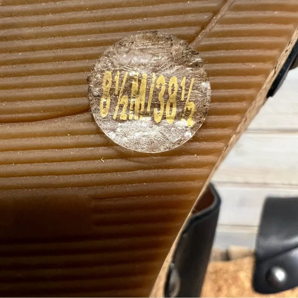 Lucky Brand Women's Moran Sandals Black Cosmo Cork Boho Platform Wedge Sz 8.5 - Image 7