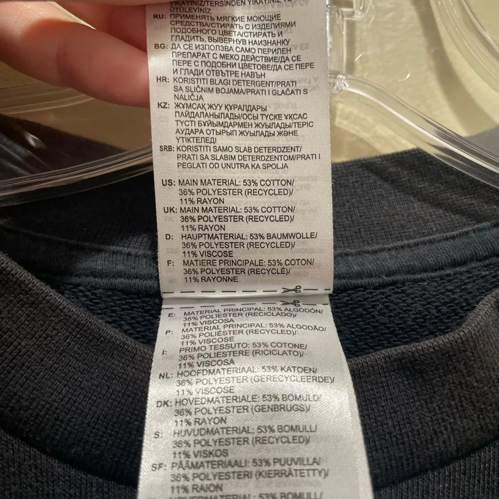 Adidas Originals Crewneck Sweatshirt Black White Logo Women’s Size Small - Image 8