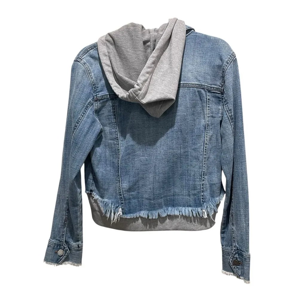 Black Label C’est Toi Distressed Denim Jacket Sweatshirt  Blue Grey Size Small - Image 6