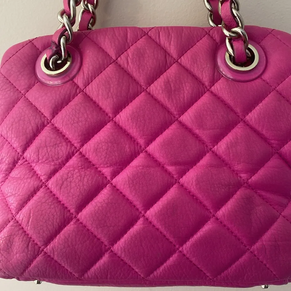 pink leather handbag - Image 6