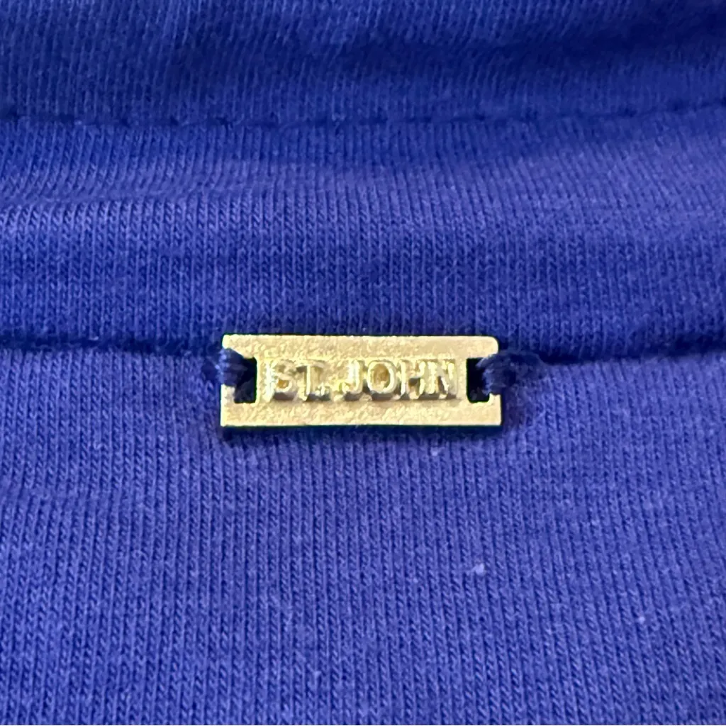 NWT St. John Sport Purple Deep Cobalt Zip Up Bejeweled Jacket Size Large - Image 12