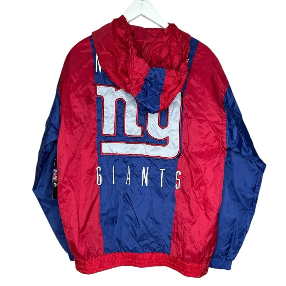 New York Giants Windbreaker Pullover Jacket Large - Image 4