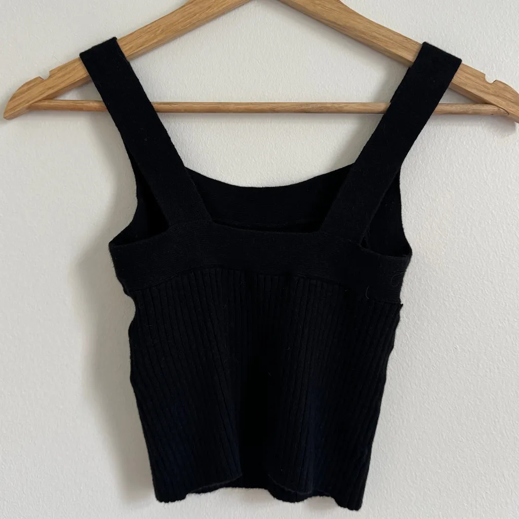 Abercrombie & Fitch Ribbed Square Neck Tank Size XS Knit Sweater Black - Image 5