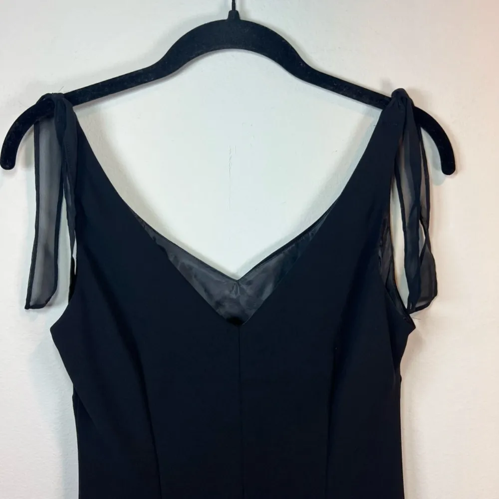 Evan Picone Women's Tie Shoulder Handkerchief Hem Dress Black Sleeveless Size 10 - Image 9