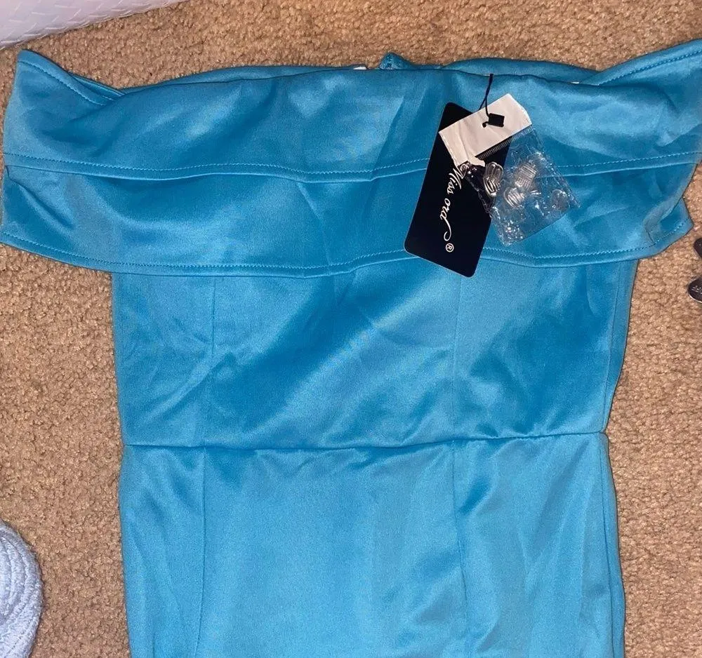 blue long formal dress Size M - Image 4