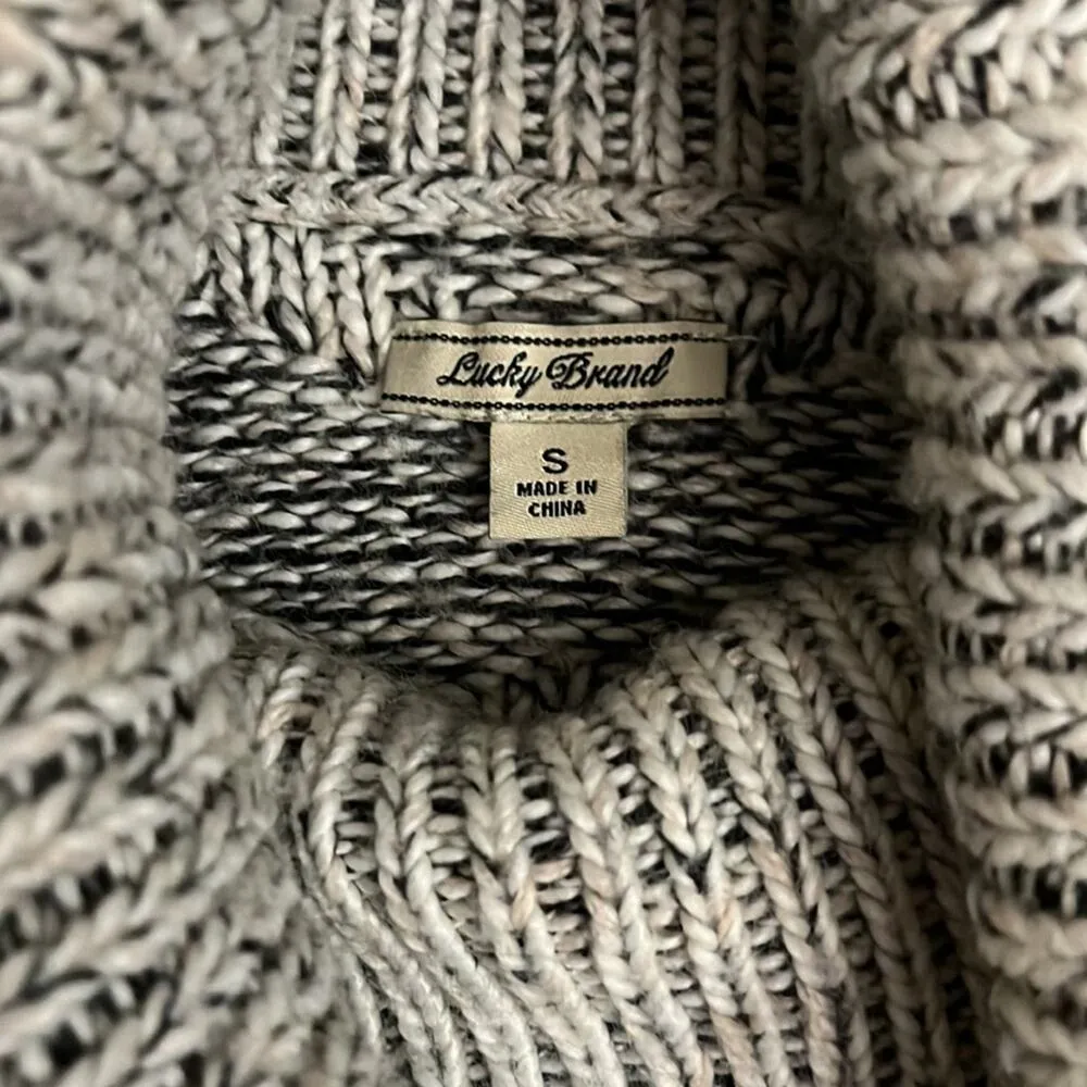 Lucky Brand Knit Cowl Neck Pullover Fringe Sweater Size S - Image 4