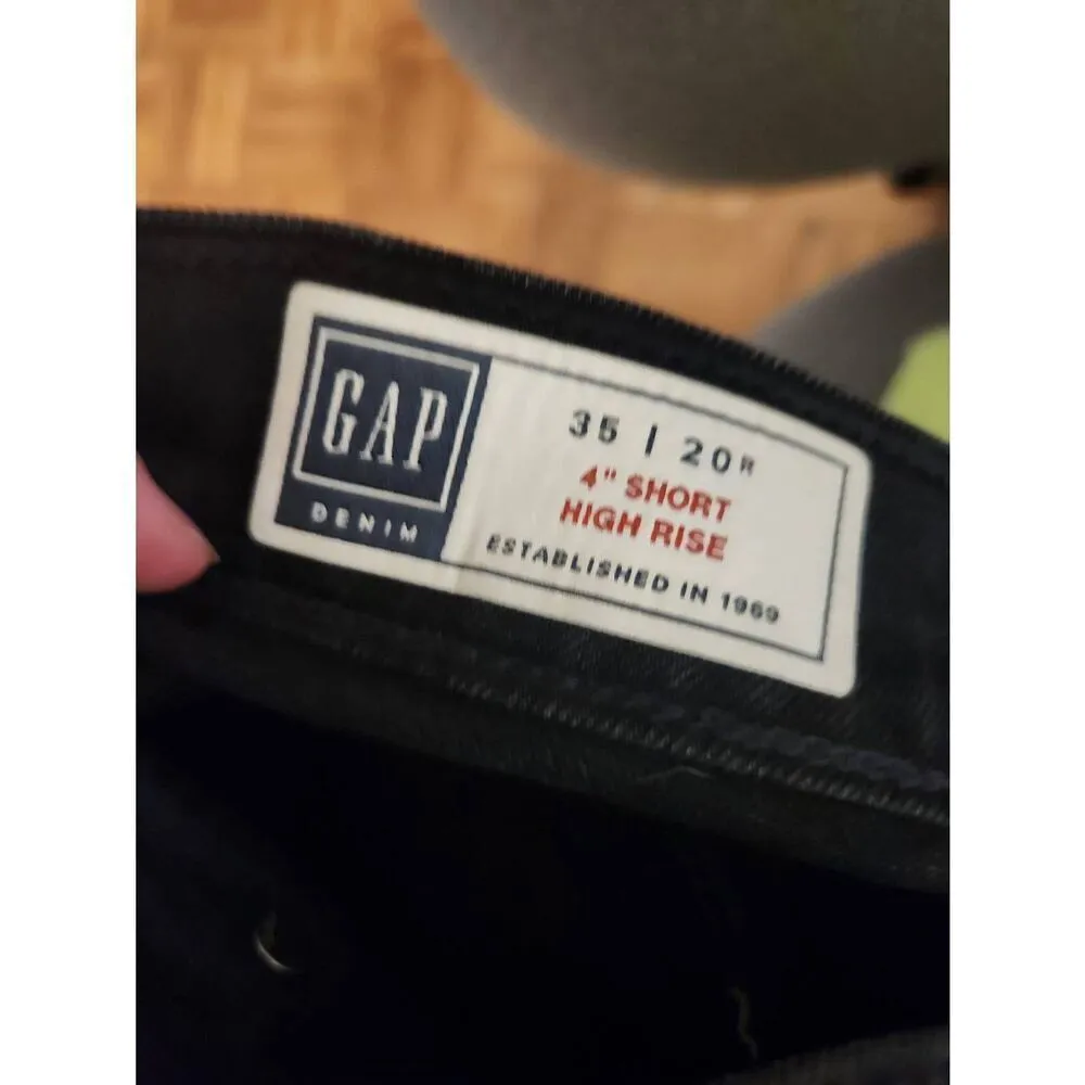 Gap Denim Size 35 20 R Black 4" High Rise Jean Shorts - Image 3
