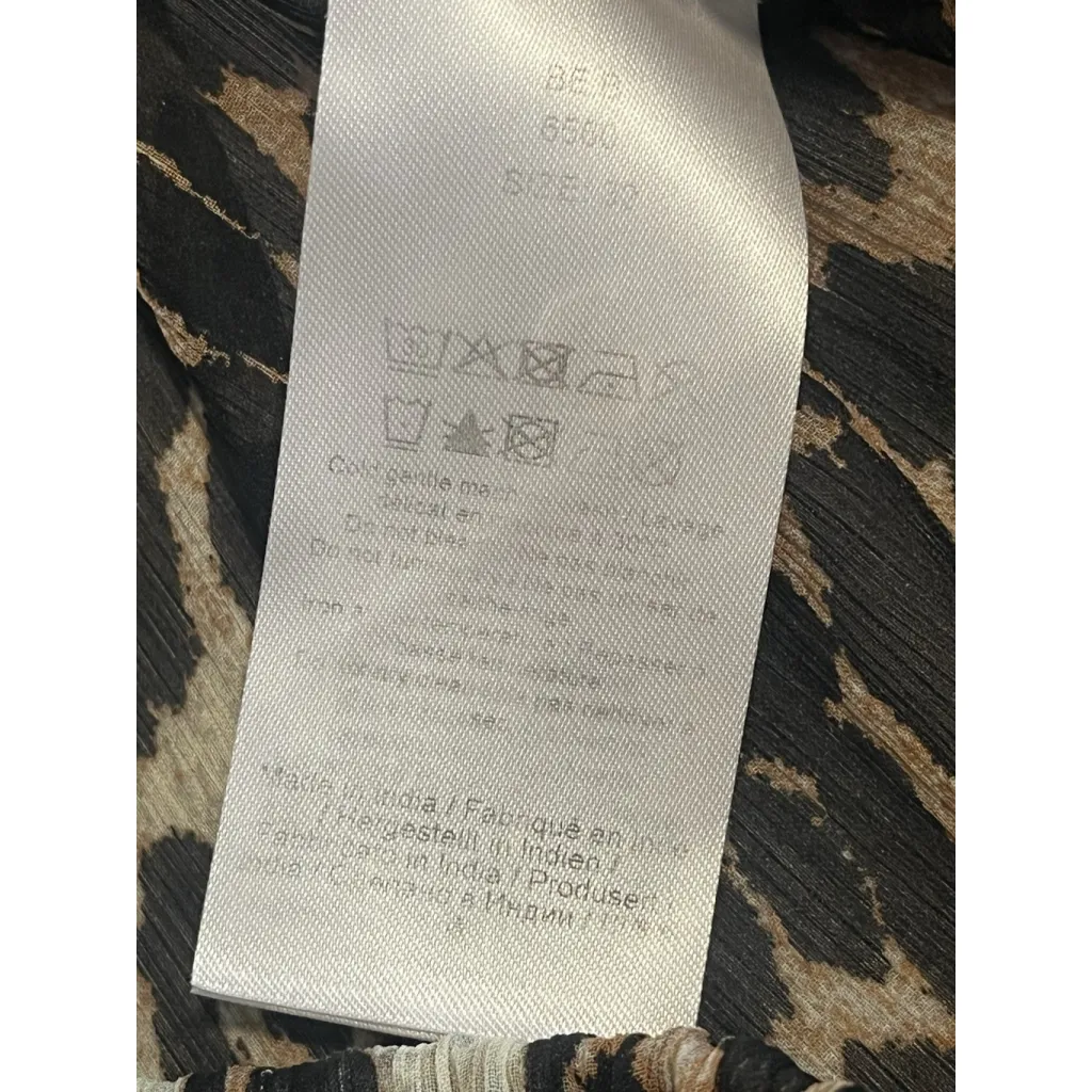 Ganni Sleep Shorts Womens XL (32) Shorts Brown Cheetah Pajama Ruffle Trim NWT - Image 5