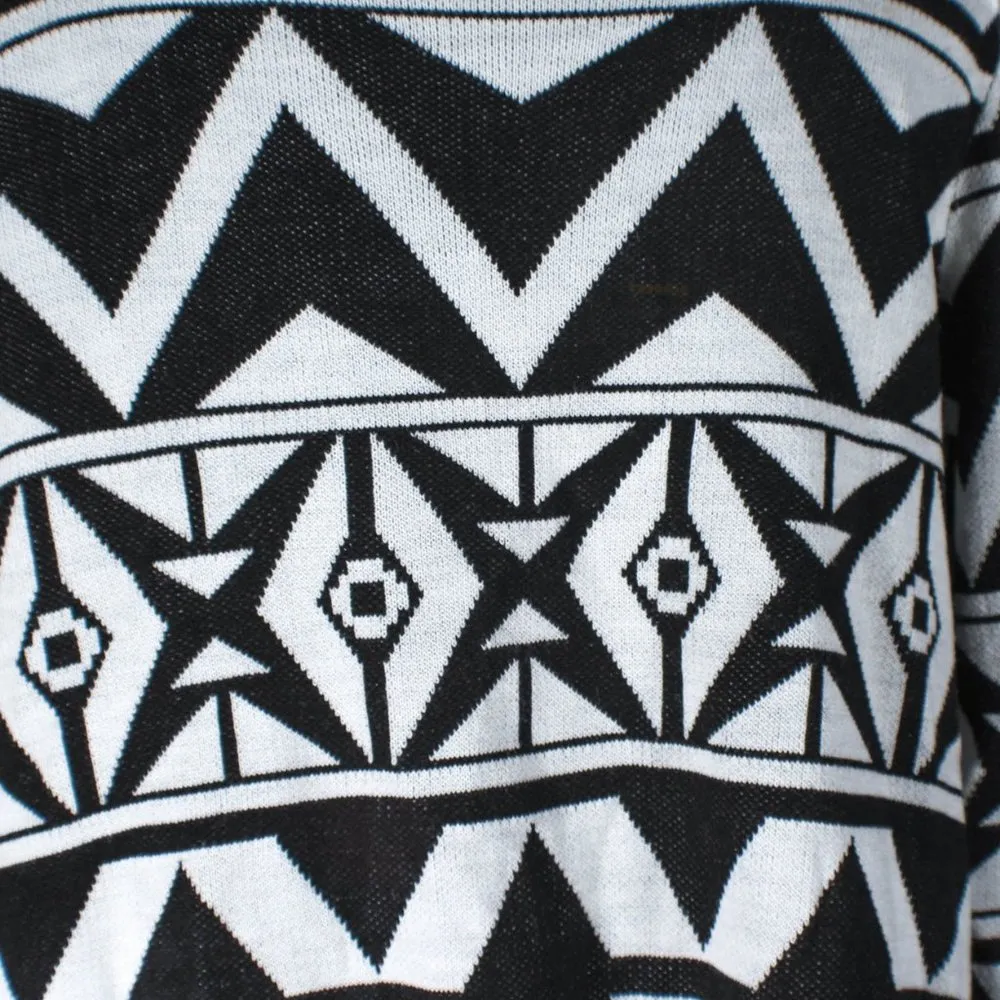 NWT Black & White Geometric Print Open Cardigan Size Large - Image 4
