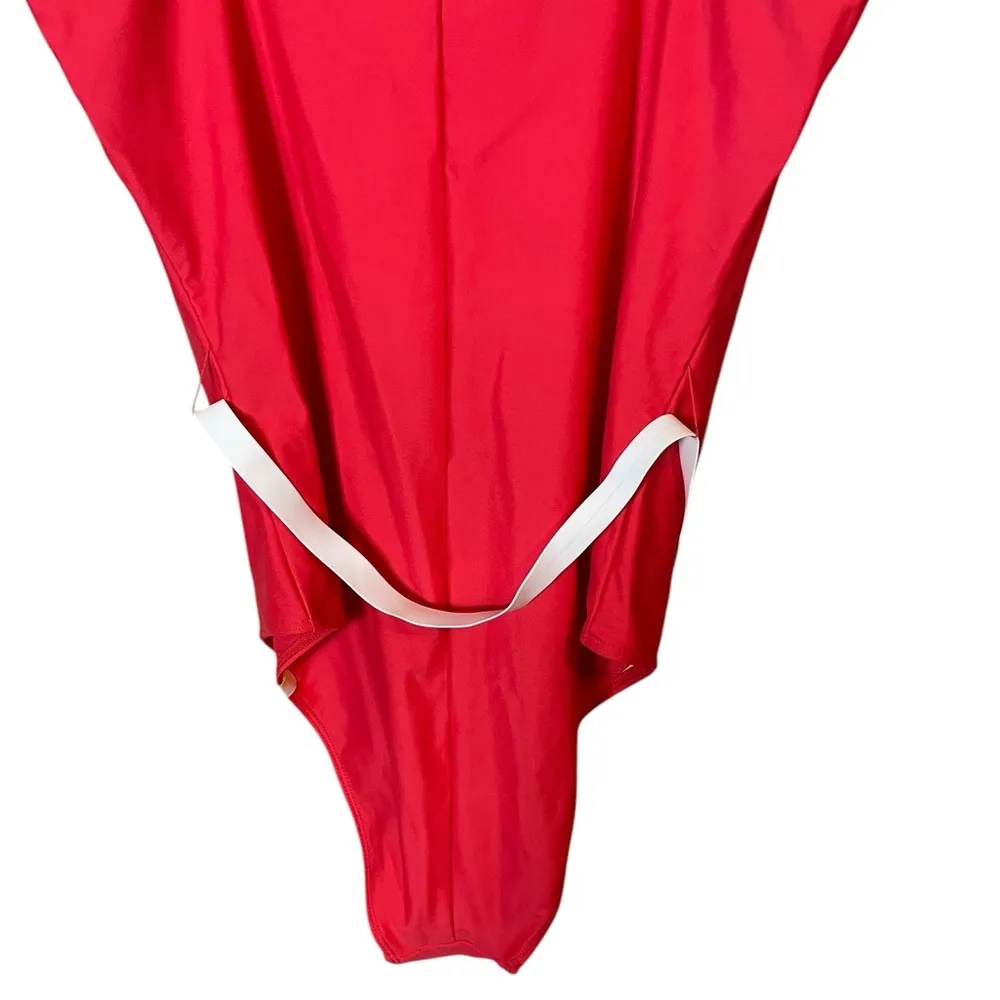 Summersalt Women’s Sz 6 Oasis One Piece Swim Suit Red Belted - Image 6