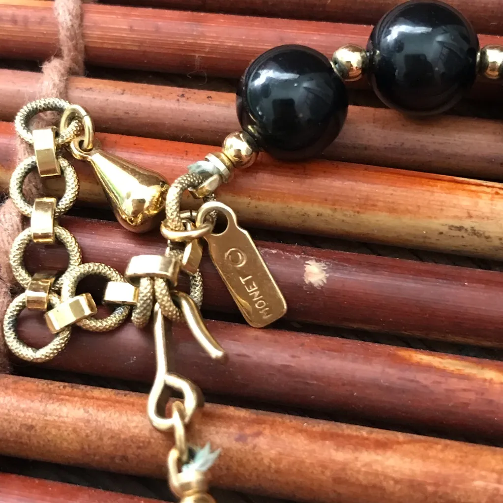 Monet Strand Blue & Gold Bead Necklace Short - Image 7