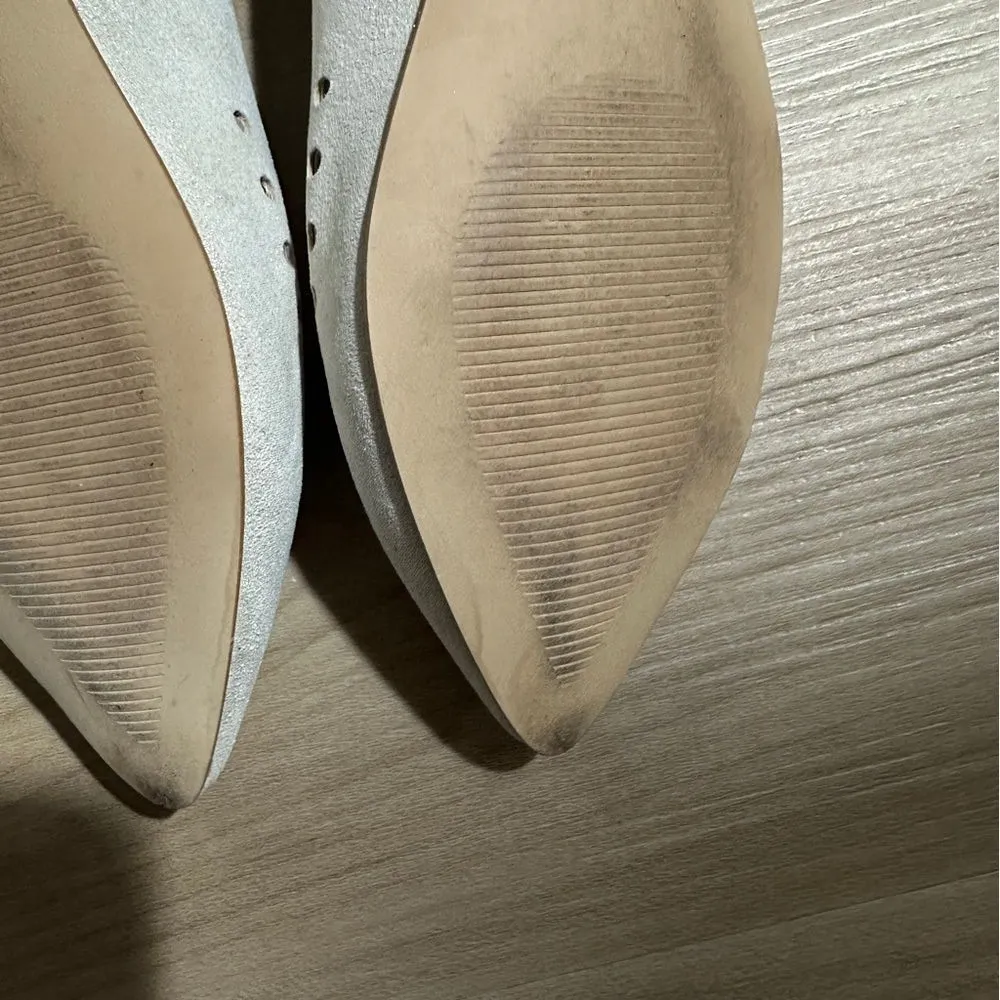 Sacha London Cream Sparkle Cut Out‎ Flats Size 37 USA 6.5 Vintage Silver - Image 15