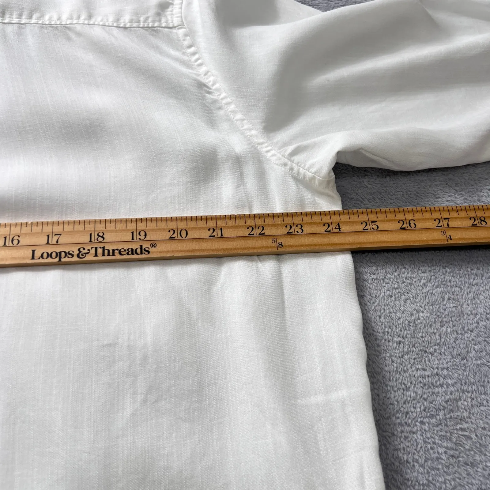 Liz‎ Claiborne White Tencel Lyocell Button Down Shirt Women's XL Soft Blouse - Image 6