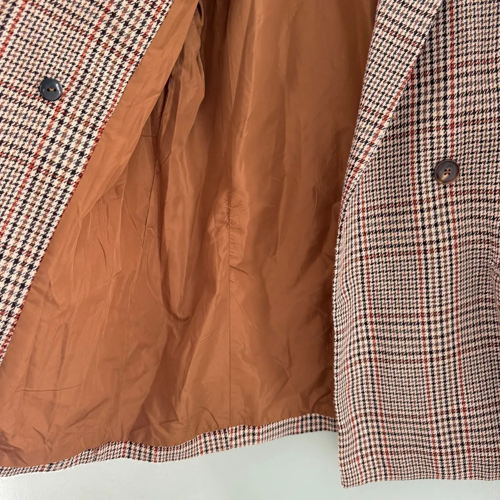 Steve Madden Stella Herringbone Checkered Blazer Chicory Brown NWT Medium - Image 8