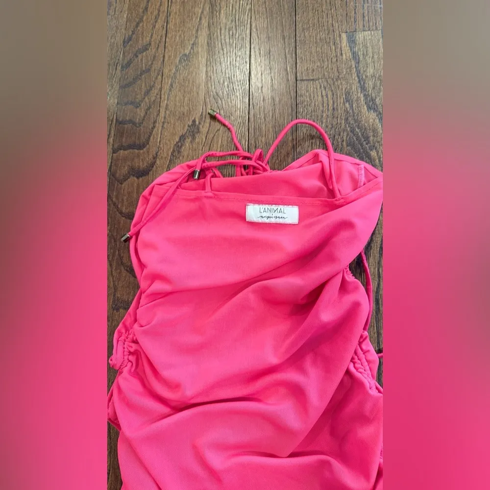 L’animal x Morgan Osma AMOUR Mesh Dress/ Cover Up Jot Pink Size Medium 1768 - Image 7