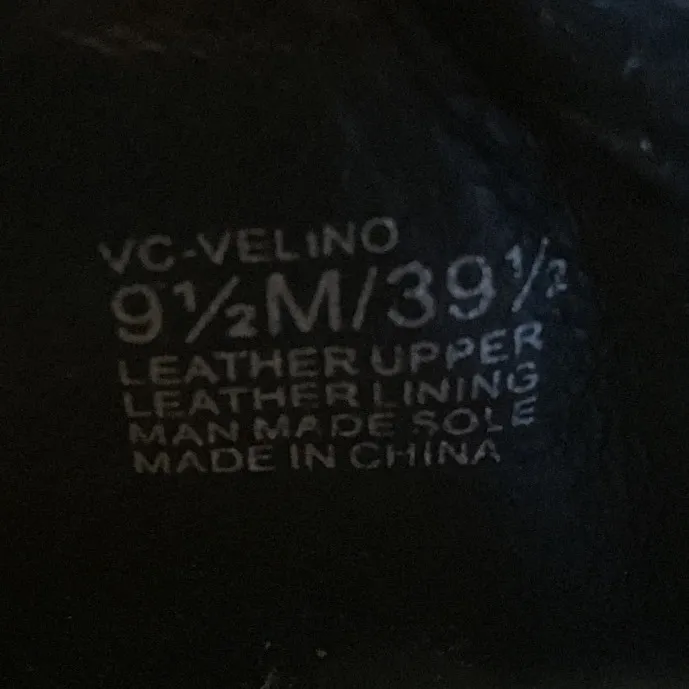 Vince Camuto Women's Black Leather Velino Almond Toe Side Zipper Booties Sz 9.5‎ - Image 11