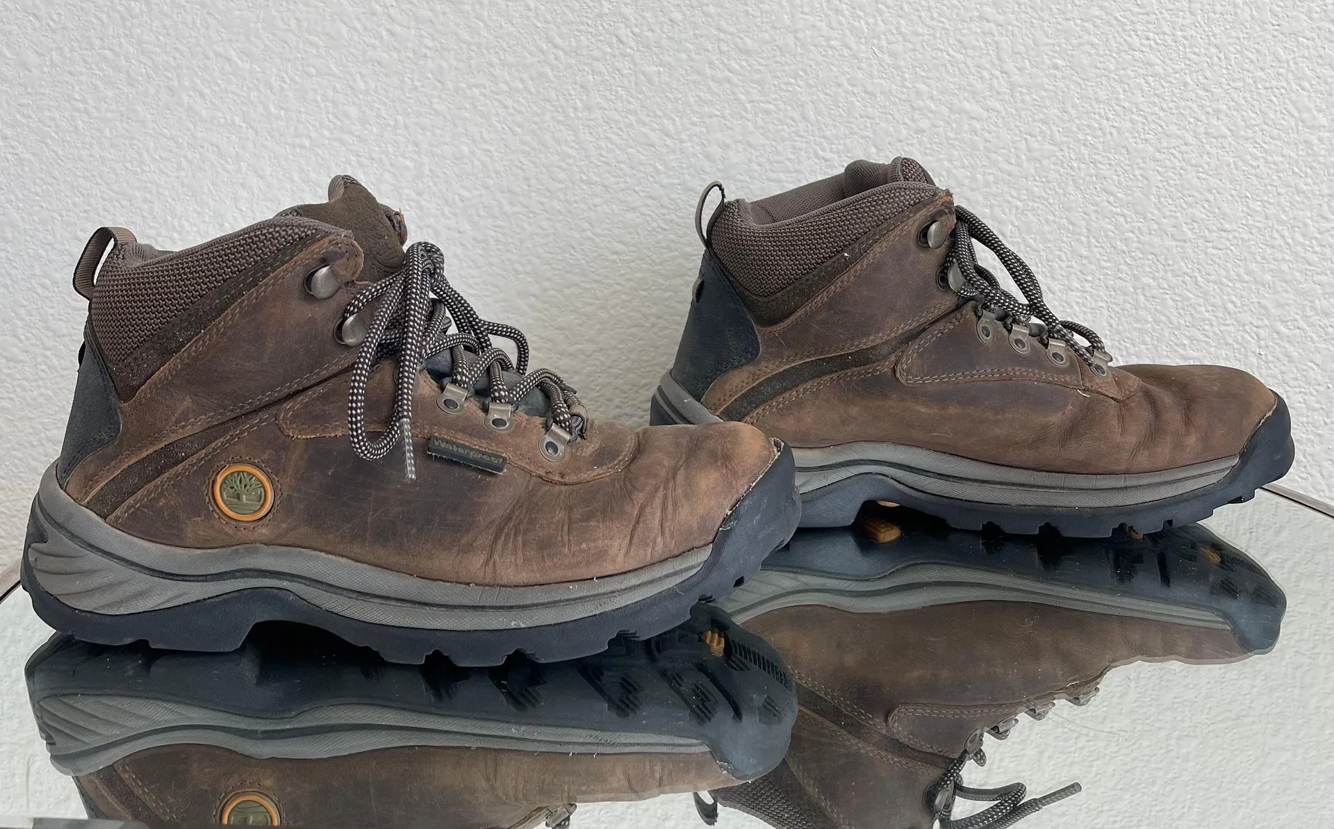 Timberland Womens Brown Leather White Ledge Waterproof Mid Outdoor Hiker Boots - Image 3