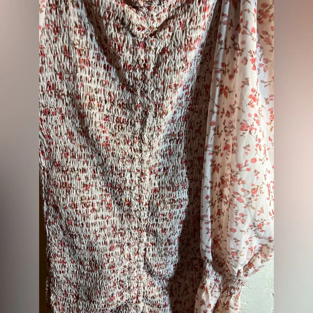 Princess Polly Pink Floral Ruched Long Sleeve Mini Dress summer party floral - Image 11