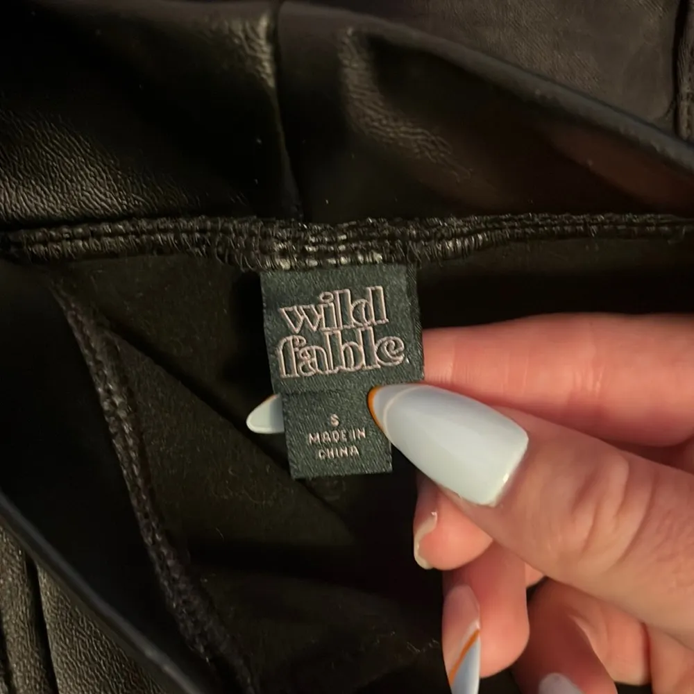 High rise flare faux leather pants - Image 2