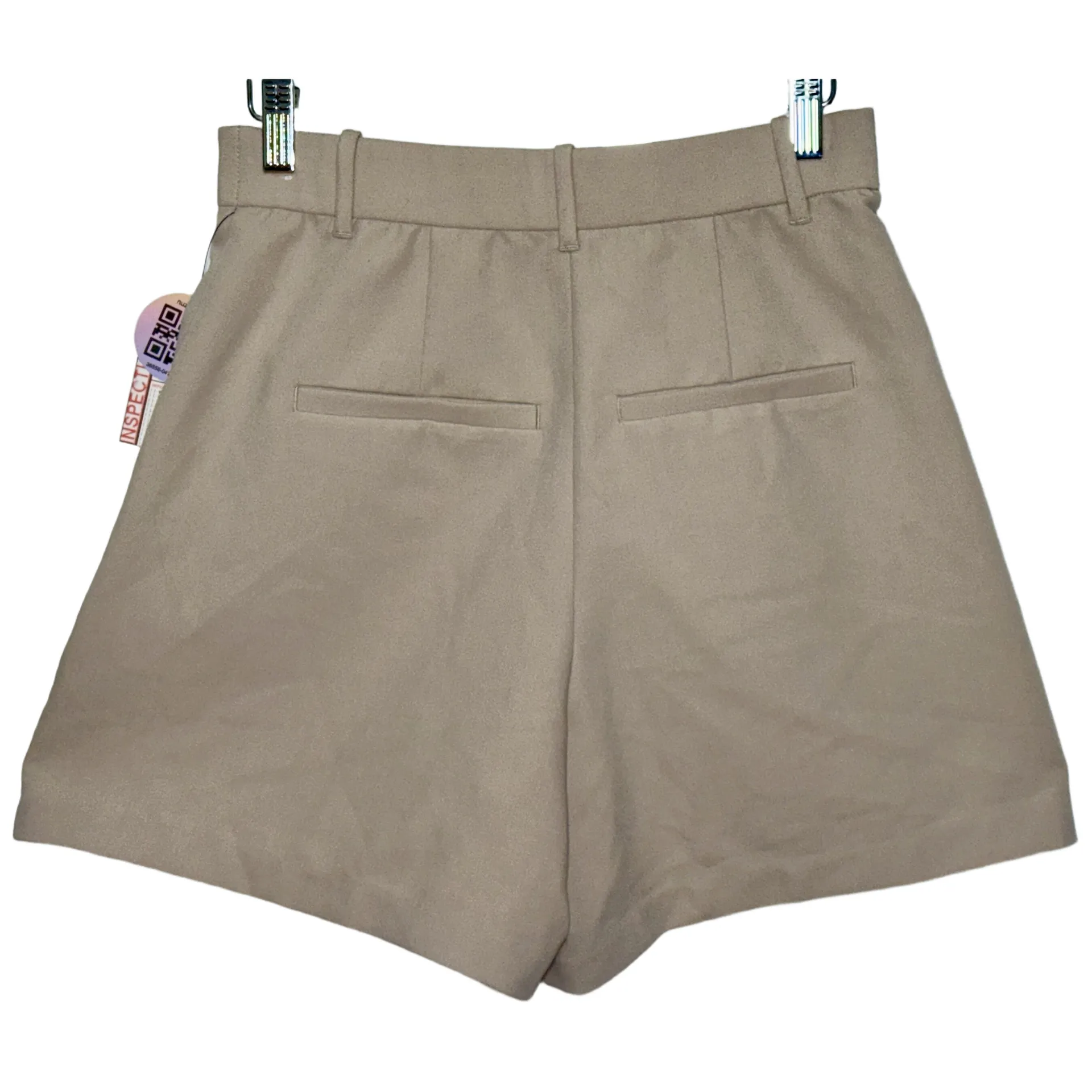 NEW Abercrombie & Fitch Tan Khaki Pleated High Rise High Waist Shorts Size Small - Image 2
