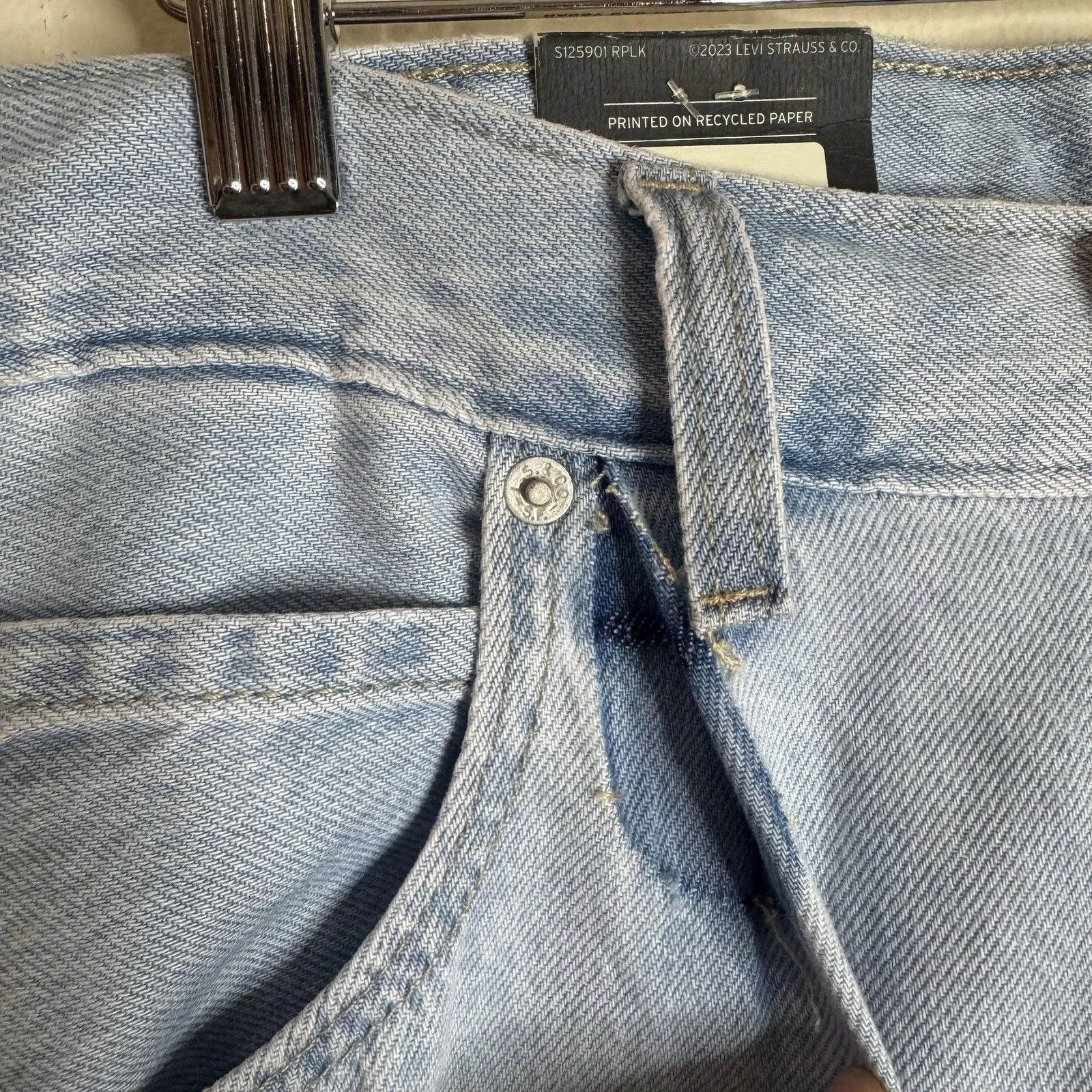 Levis Baggy Dad Wide Leg Jeans Womens 30 Blue Light Wash Mid Rise Relaxed Denim - Image 5