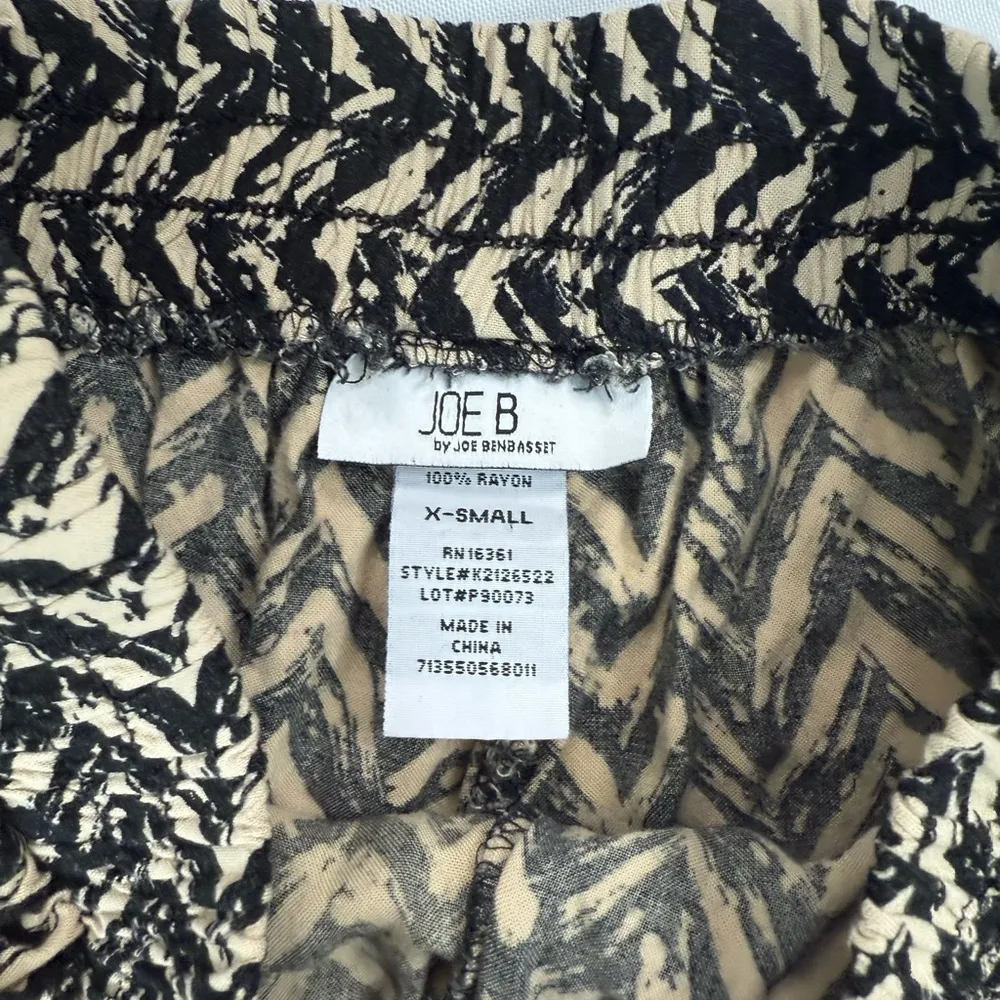 Joe B Black and Cream Track Pants with Chevron Pattern - Image 4