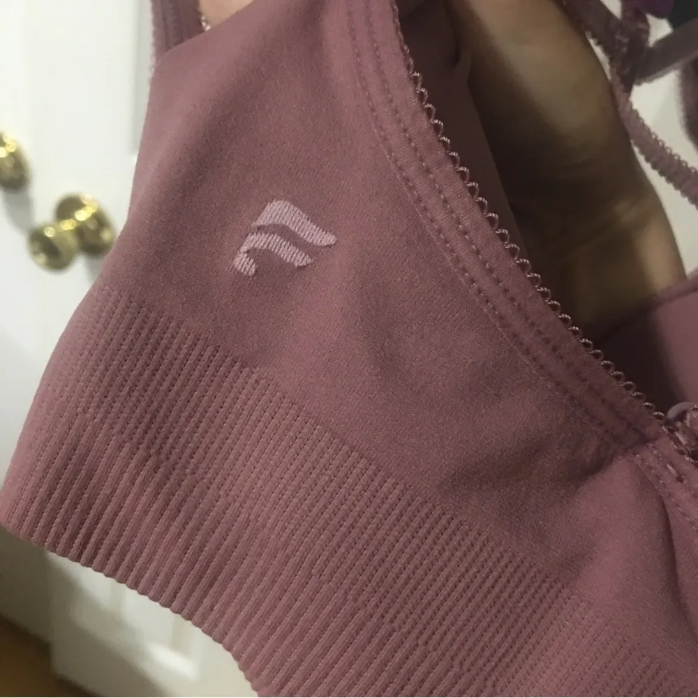 Strappy Fitness Bra, Dusty Rose, Pink, Size XS - Image 4