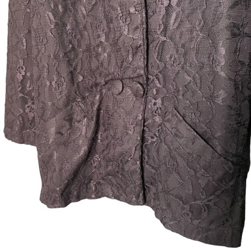 Vintage Main Frame California Double Button Oversized Lace Blazer Size Medium Black - Image 8