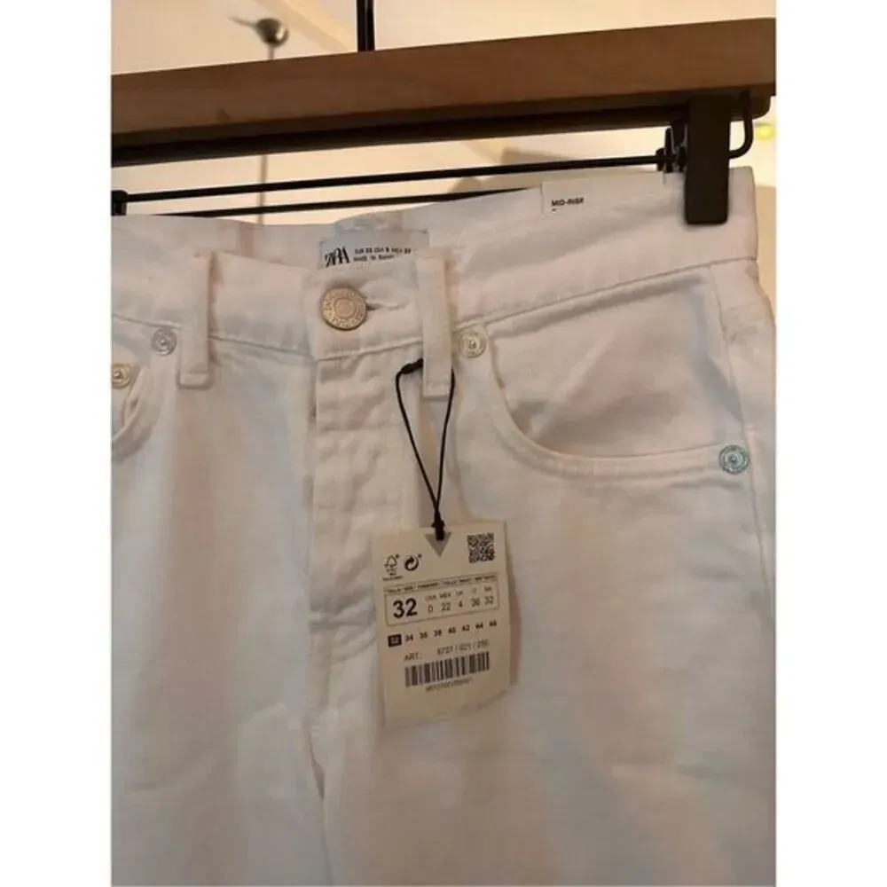 Zara Split Straight Mid Rise Full Length Size 00 NWT‎ - Image 3