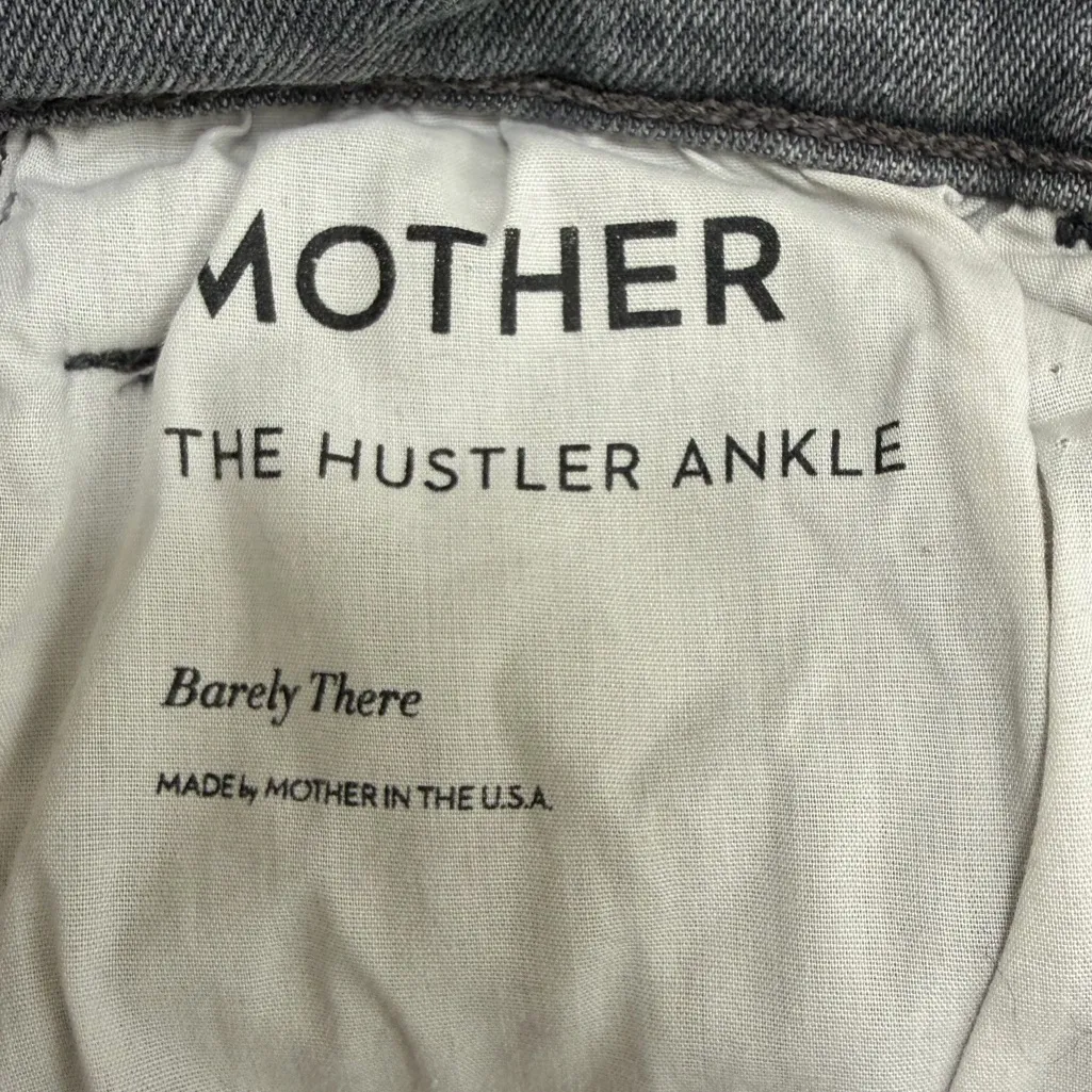MOTHER The Hustler Ankle Jean High Rise Straight Stretch Black Gray Size 25 - Image 12