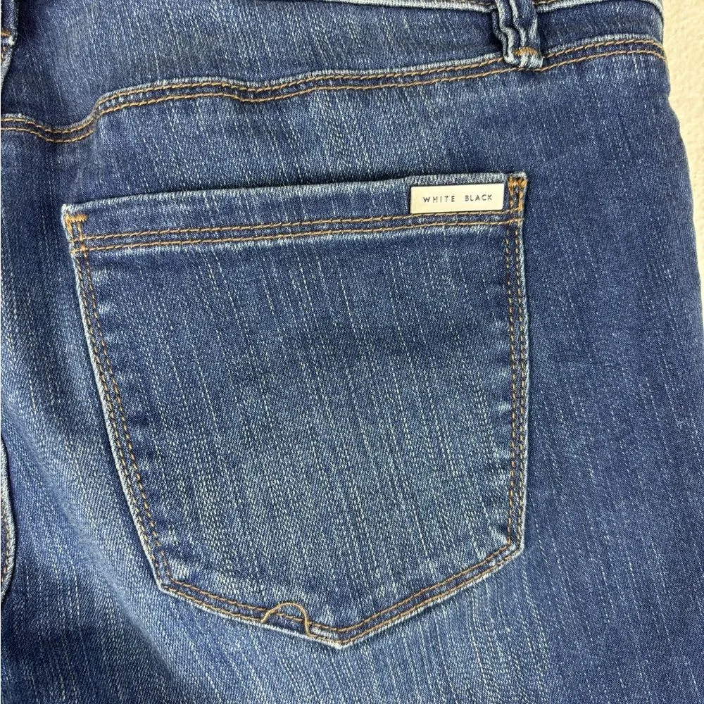 White House Black‎ Market Women's Size 4 Slim Ankle Denim Jeans Raw Hem Sparkle - Image 4