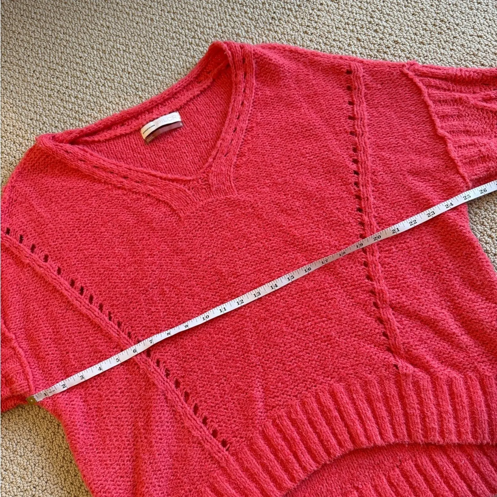 Anthropologie Pilcro Women's Oversized Knit Sweater Coral Fall Size Medium - Image 5