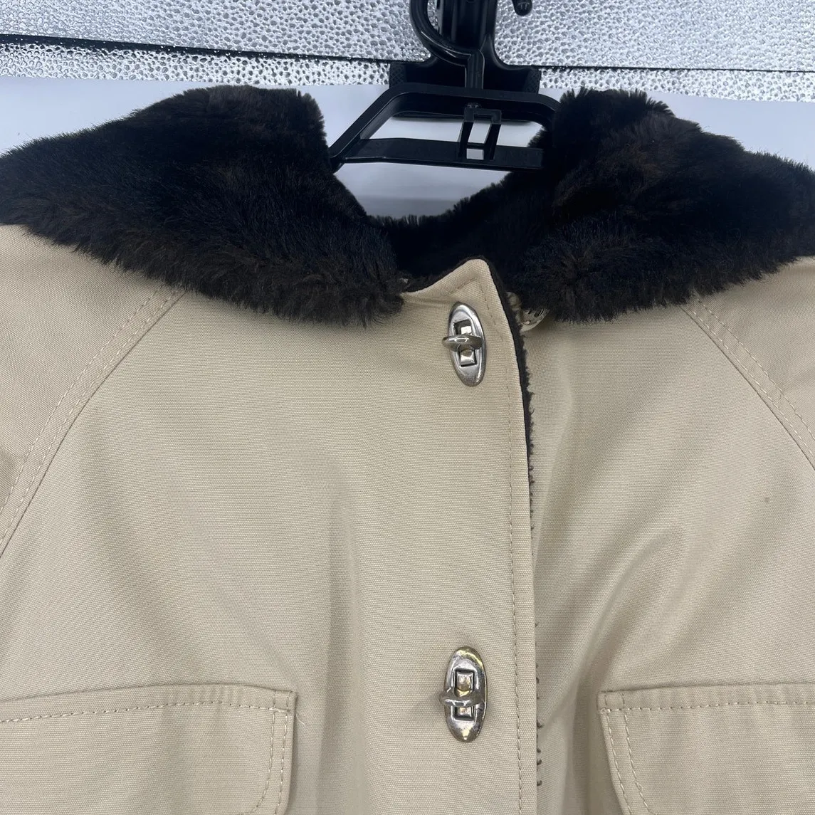 Vtg 60s Country Pacer Fur Trimmed Womens Coat Sz L 70s Preppy Old Money Retro Tan Size L - Image 2